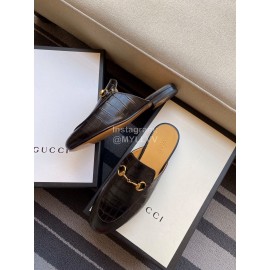 Gucci Fashion Black Leather Sandals For Women