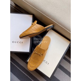 Gucci Fashion Brown Leather Sandals For Women
