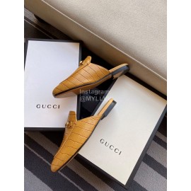 Gucci Fashion Brown Leather Sandals For Women