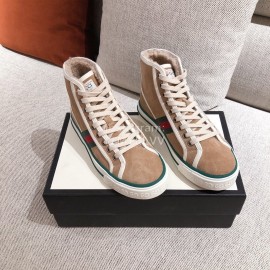 Gucci Autumn Winter New High Top Casual Shoes Brown