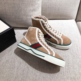 Gucci Autumn Winter New High Top Casual Shoes Brown