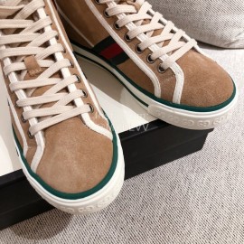 Gucci Autumn Winter New High Top Casual Shoes Brown