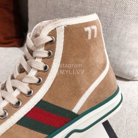 Gucci Autumn Winter New High Top Casual Shoes Brown