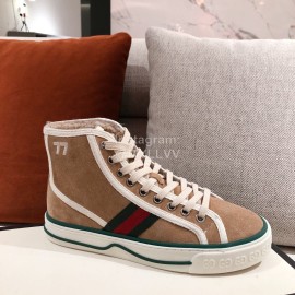 Gucci Autumn Winter New High Top Casual Shoes Brown