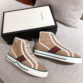 Gucci Autumn Winter New High Top Casual Shoes Brown