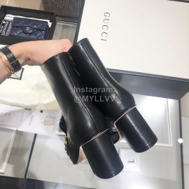 Gucci Autumn Winter Classic Thick Heel Tassel Boots Black