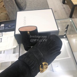 Gucci Autumn Winter Classic Black Thick Heel Tassel Boots