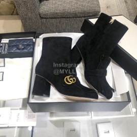 Gucci Autumn Winter Classic Black Thick Heel Tassel Boots