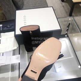 Gucci Autumn Winter Classic Black Thick Heel Tassel Boots