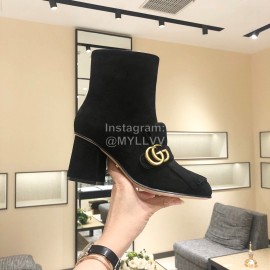 Gucci Autumn Winter Classic Black Thick Heel Tassel Boots