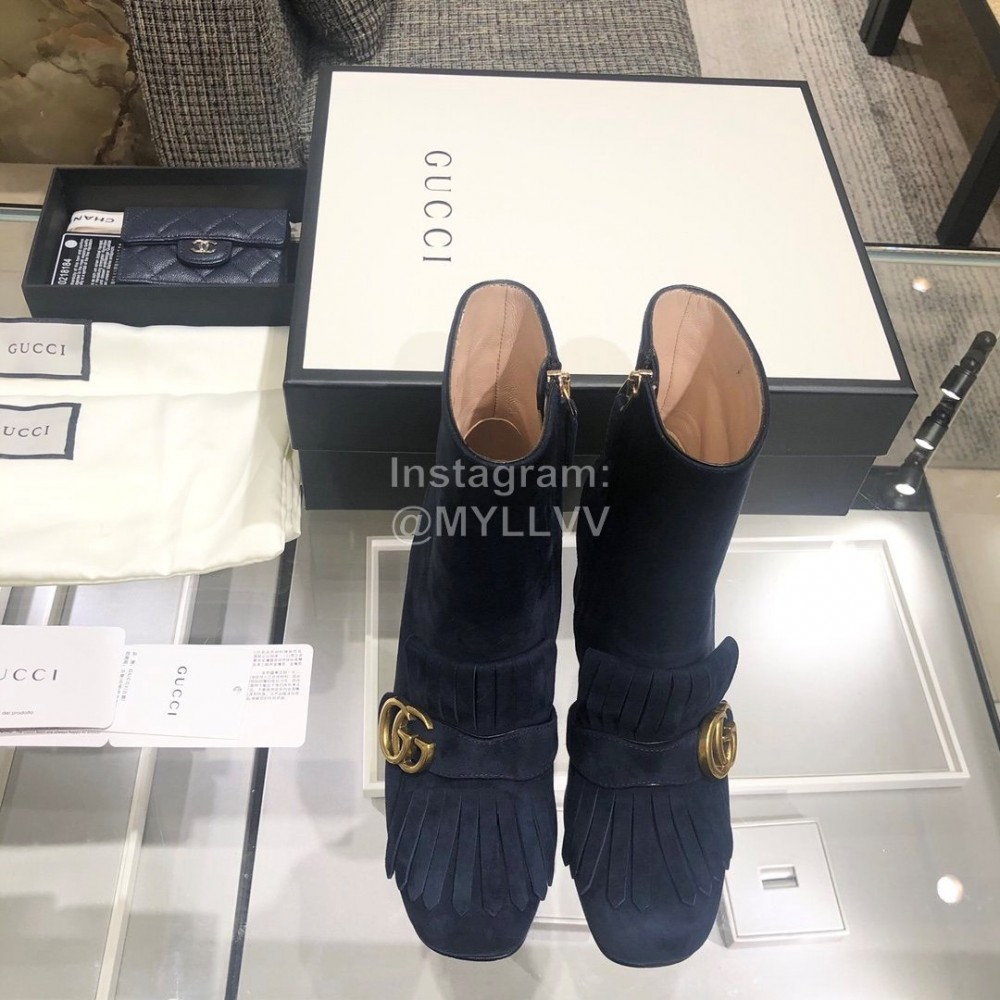 Gucci Autumn Winter Classic Thick Heel Tassel Boots