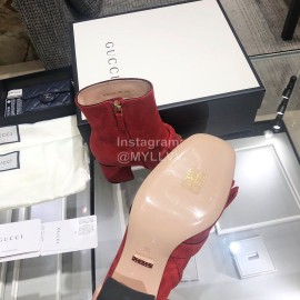 Gucci Autumn Winter Classic Thick Heel Tassel Boots Red