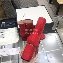 Gucci Autumn Winter Classic Thick Heel Tassel Boots Red