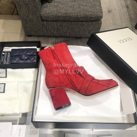 Gucci Autumn Winter Classic Thick Heel Tassel Boots Red