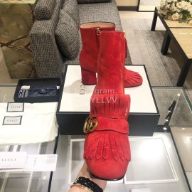 Gucci Autumn Winter Classic Thick Heel Tassel Boots Red
