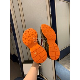 Gucci Water Dyed Calf Jacquard Stitched Printed Leather Sneakers Red