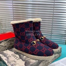 Gucci Winter Warm Lamb Wool Boots For Men And Women Red