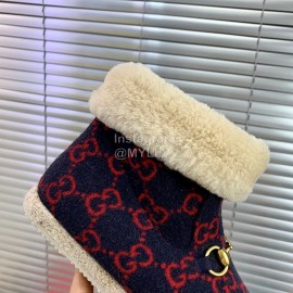 Gucci Winter Warm Lamb Wool Boots For Men And Women Red