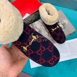 Gucci Winter Warm Lamb Wool Boots For Men And Women Red