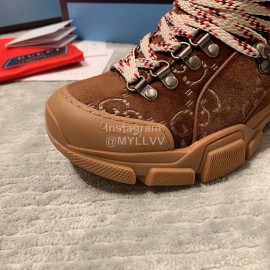 Gucci Brown Leather Water Drill Climbing Shoes For Women