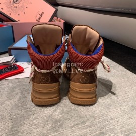 Gucci Brown Leather Water Drill Climbing Shoes For Women