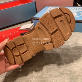 Gucci Brown Leather Water Drill Climbing Shoes For Women