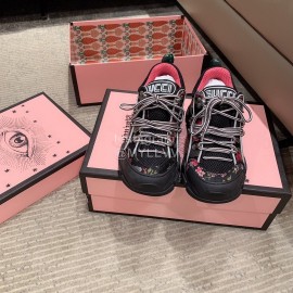 Gucci Black Leather Water Drill Climbing Shoes For Women