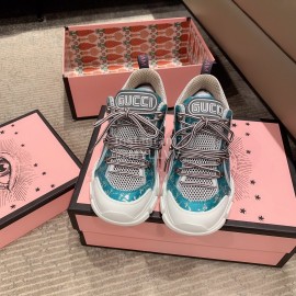 Gucci Blue Leather Water Drill Climbing Shoes For Women