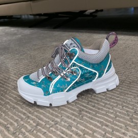 Gucci Blue Leather Water Drill Climbing Shoes For Women