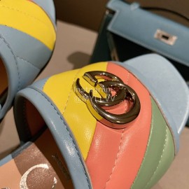 Gucci Classic Gg Button Calf Slippers For Women Blue