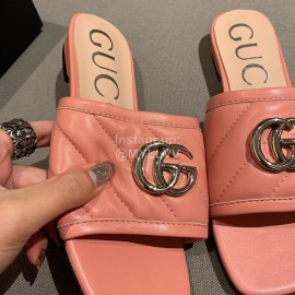 Gucci Classic Gg Button Calf Slippers For Women Pink
