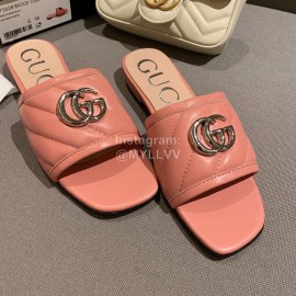 Gucci Classic Gg Button Calf Slippers For Women Pink