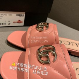 Gucci Classic Gg Button Calf Slippers For Women Pink