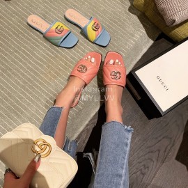 Gucci Classic Gg Button Calf Slippers For Women Pink
