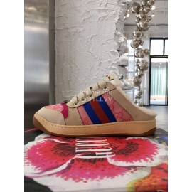 Gucci Winter Lamb Wool Casual Sneakers For Men And Women Pink