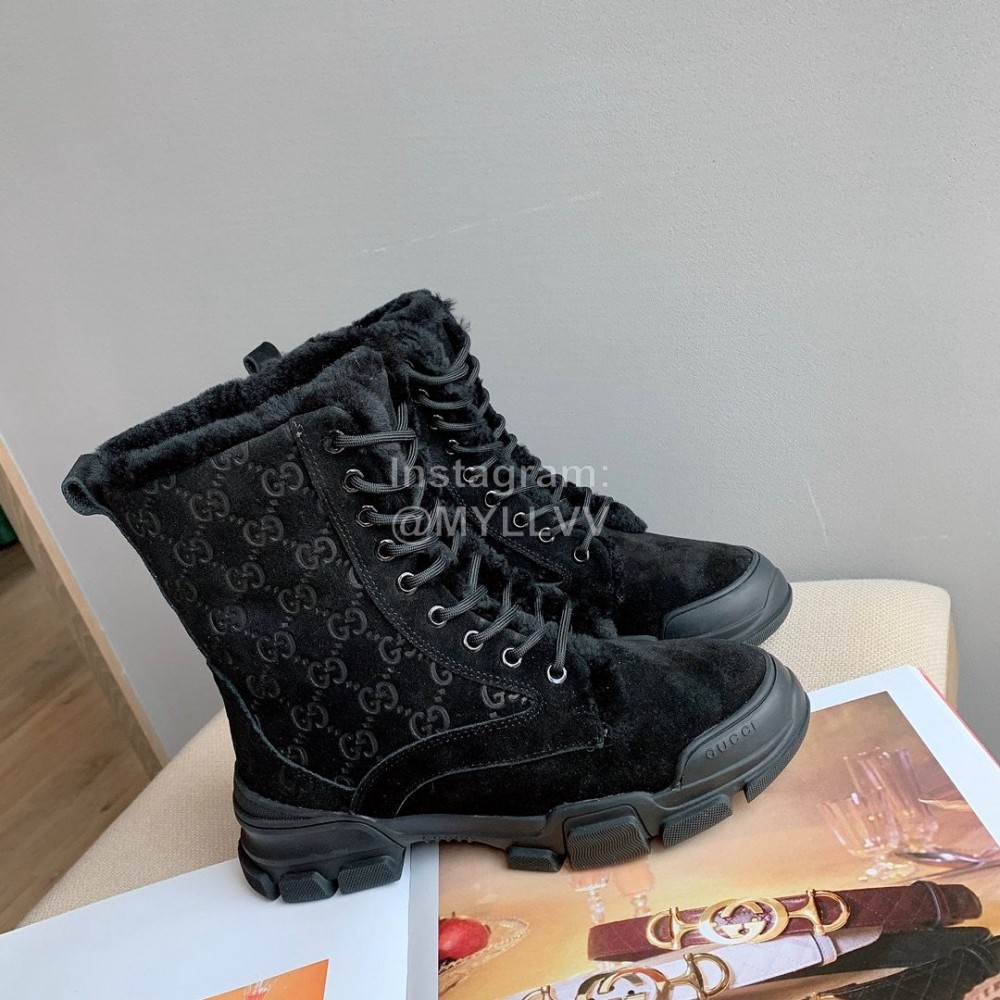 Gucci Winter Black Velvet Boots For Women