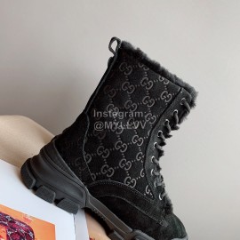 Gucci Winter Black Velvet Boots For Women
