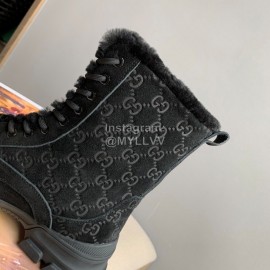Gucci Winter Black Velvet Boots For Women