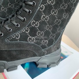 Gucci Winter Black Velvet Boots For Women