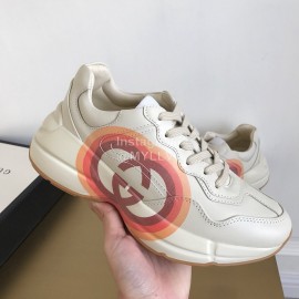 Gucci Classic Thick Bottom Printing Retro Sneakers White