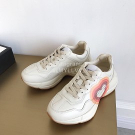 Gucci Classic Thick Bottom Printing Retro Sneakers White