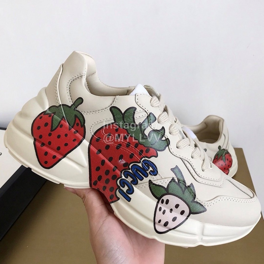 Gucci Classic Thick Bottom Printing Retro White Sneakers