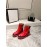 Gucci Autumn Winter New Mid Zipper Patent Leather Boots Red