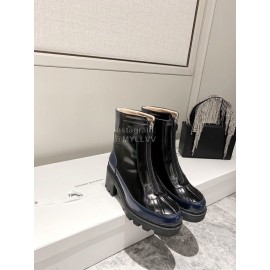 Gucci Autumn Winter New Mid Zipper Patent Leather Boots Black