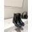 Gucci Autumn Winter New Mid Zipper Patent Leather Boots Black