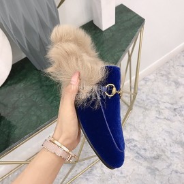 Gucci Winter New Soft Velvet Wool Slippers For Women