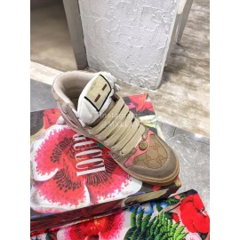 Gucci Winter Warm Wool High Top Sneakers For Men And Women Pink
