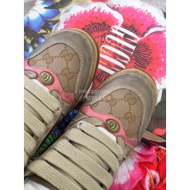 Gucci Winter Warm Wool High Top Sneakers For Men And Women Pink