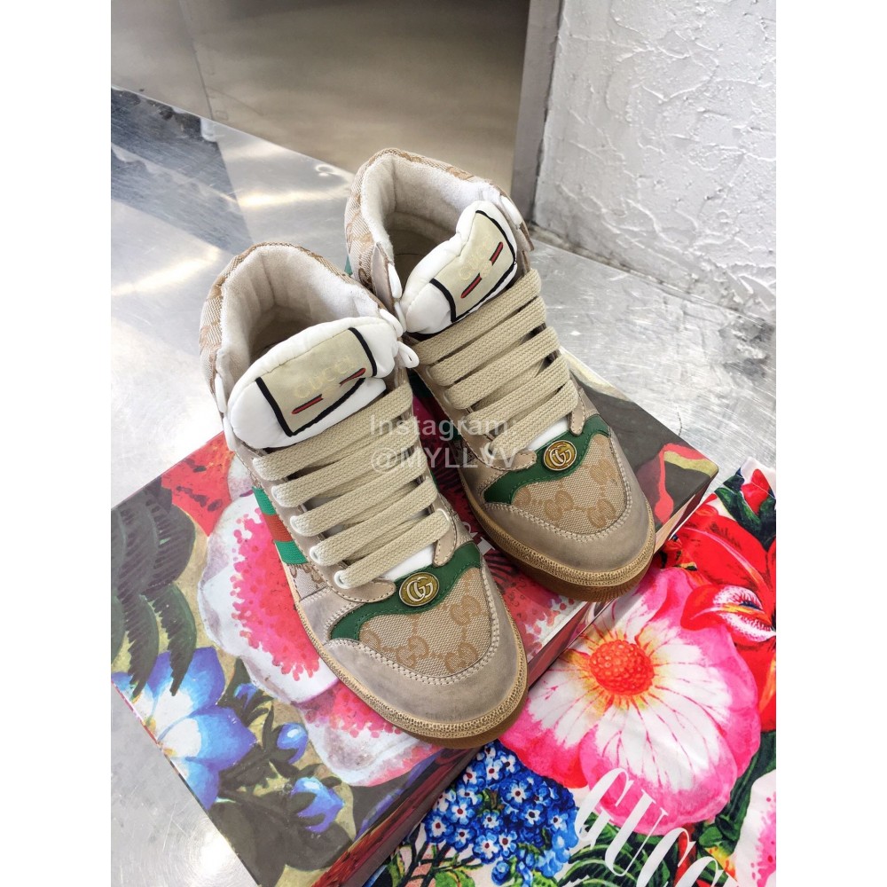 Gucci Winter Warm Wool High Top Sneakers For Men And Women Green