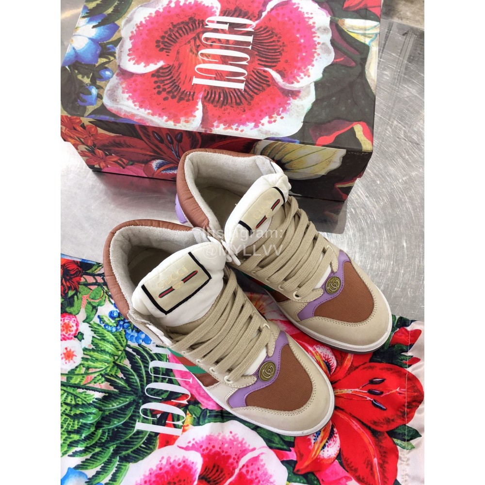 Gucci Winter Warm Wool High Top Sneakers For Men And Women Purple